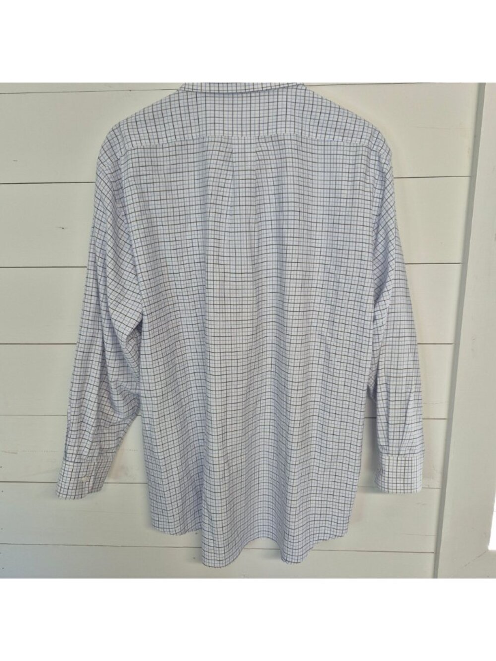 Saddlebred Men's Classic Fit Oxford Shirt 17-17.5 XL Blue Plaid Button-Down - Picture 4 of 6